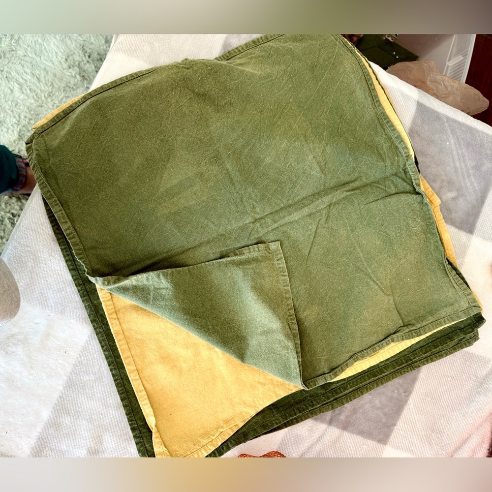 6 Green & Gold Pier 1 Square Cotton Dinner Napkins